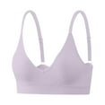 thumbnail image 4 of FUNUONY Women's Push Up Wireless Comfortable Padded Plunge No Underwire Everyday Bra Women's Bralette V Neck Wireless No Padded Bra Comfortable Everyday Bras Dark Purple M, 4 of 5