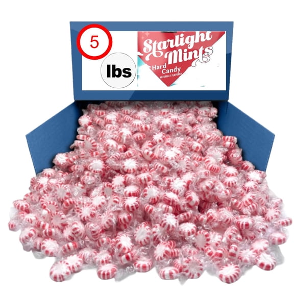 Starlight Peppermints, Individually Wrapped Hard Candy, 5 Pounds, Approx 400 Pieces, Holiday Mint Candies