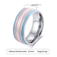 thumbnail image 2 of PAURO Men 8mm Stainless Steel Enamel Rainbow LGBT Pride Ring for Lesbian Gay LGBTQ Wedding Band Transgender Size 10, 2 of 5