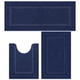 thumbnail image 1 of Juego de alfombras de baño Shacos, azul marino, 3 piezas, suaves y absorbentes, 1 of 9