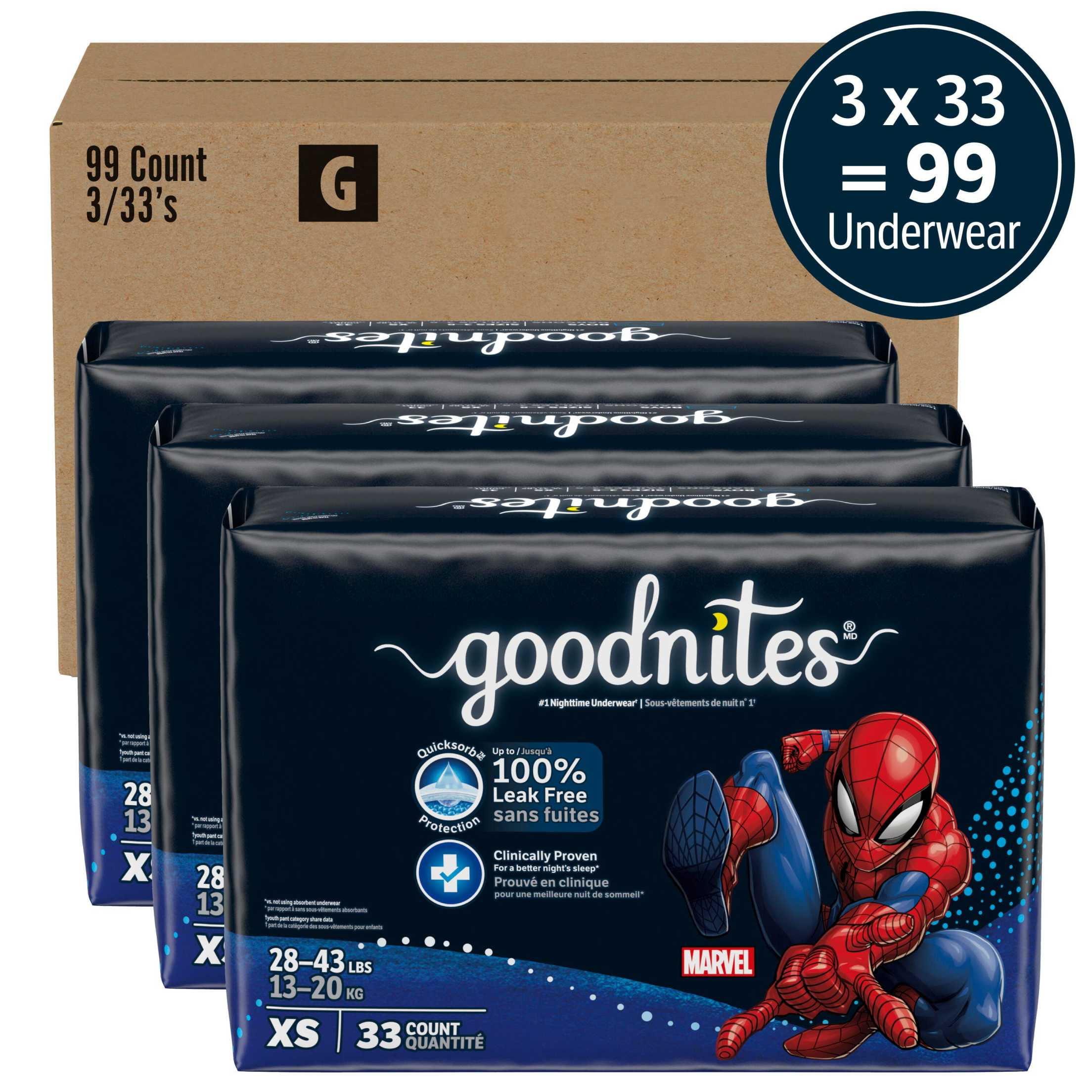 Goodnites Bedwetting Underwear for Boys, XS (28-43 lbs), 99