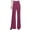 Hot Pink, variant on Aofany Women Stretch Pants Casual Work Lounge Pant Fashion Button Office High Waist Straight Wide Leg Trouser