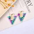 thumbnail image 5 of Triangle Shape Acrylic Resin Statement Stud Earrings Women Summer Fall Jewelry, 5 of 7