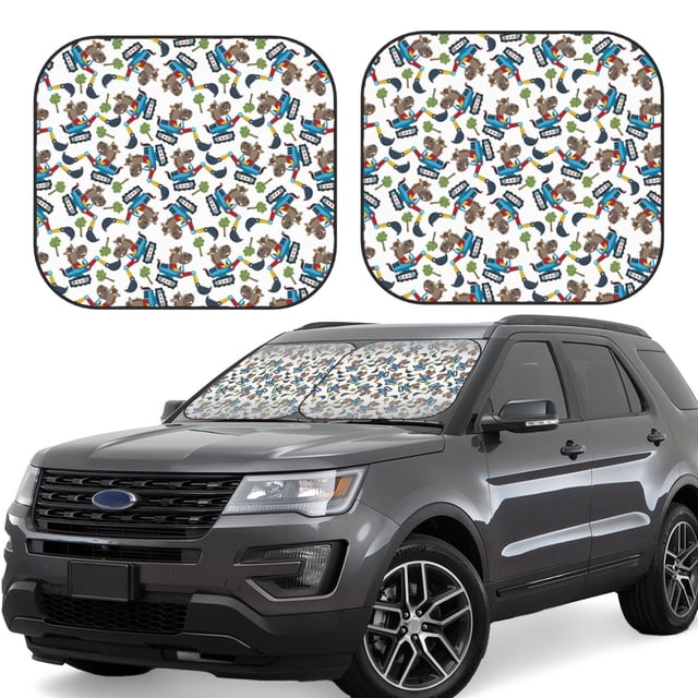 Vsdgher Funny Excavator Print Car Windshield Sun Shade, Reflective Sunshade Window Sunshade Sun Visor Protector Fit for Cars,Trucks,SUVs-Medium