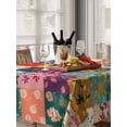 thumbnail image 6 of Spring Floral Table Cloth, Vintage Plaid Summer Botanical Colorful Waterproof Tablecloth for Rectangle Tables, Reusable Washable Fabric Table Cover for Restaurant Kitchen Dining Tables 52"x70", 6 of 6