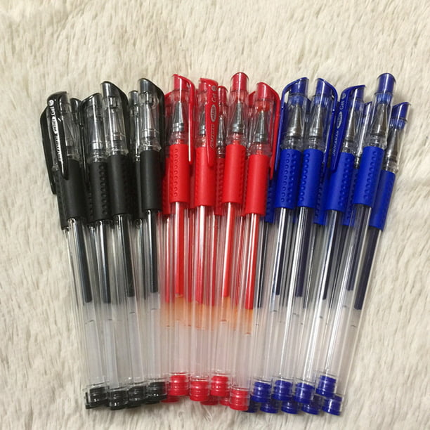 6Pcs Black/Red/Blue Gel Ink Pen School Office Supplies Students Red - Walmart.com