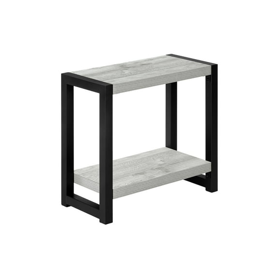 Cterwk 2 Tier Side Table with Bottom Shelf, End Table for Living Room, Bedroom, Gray