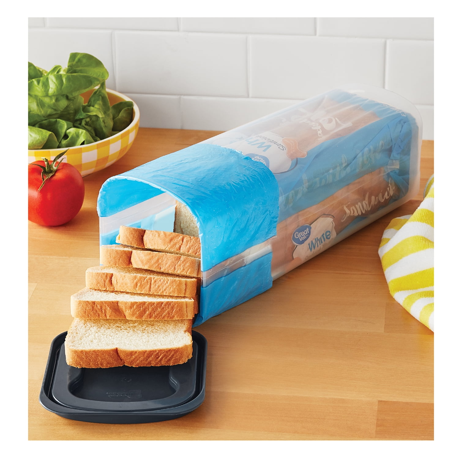NAVAHN Bread Storage Container | Plastic Bread Box | Clear Plastic Fresh Bread Container | Bread Keeper with Airtight Lid | Bread Loaf Storage