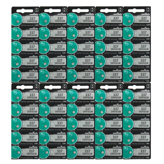 MURATA 337 SR416SW WATCH BATTERIES SR416 D337 V337 Sealed Authorized Seller 50 Pack
