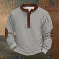 thumbnail image 1 of Men's Retro Halloween Quarter Button Collar Sweatshirt Haunted House Acting Essential Partially Buttoned Pullover Vintage Horror Print Last-Minute Halloween Party, 1 of 4