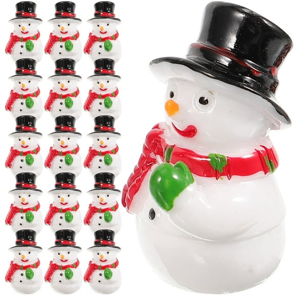 NICEXMAS 20pcs Mini Snowman Figurines for Landscape, Multi Resin Ornaments Perfect for Family Crafts and Decorations