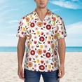 thumbnail image 2 of Sikiie Oriental Cuisine Print Men's Hawaiian Shirt, Summer Beach Button Pocket Short Sleeve T-Shirt,X-Large, 2 of 7