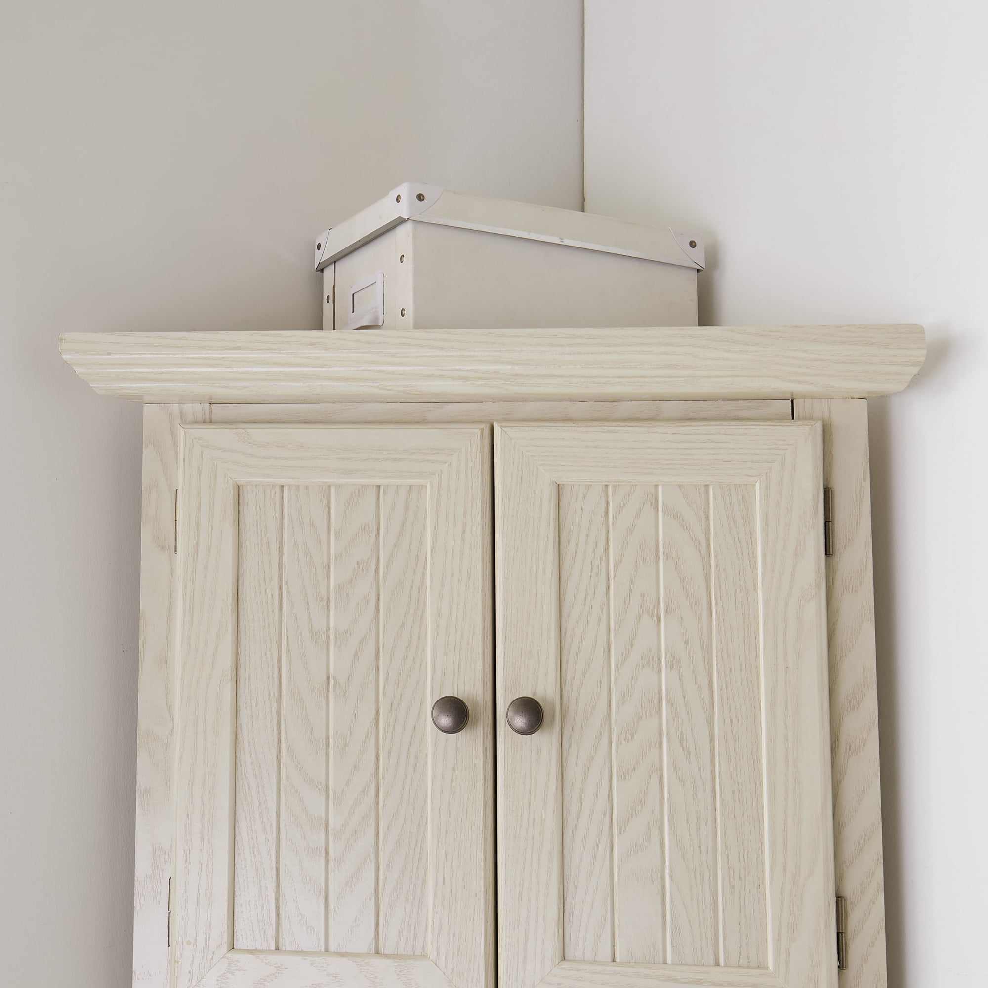 Leumius 4-Tier 72" Corner Kitchen Pantry Storage Cabinet with 8 Doors Tall Storage Cabinet, Corner Cabinet and Shelves, Bookshelf Cabinet for Bathroom, Living Room, Kitchen White
