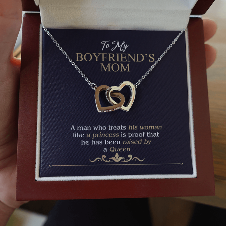 Boyfriend Mom Necklace, Gift for Boyfriend Mother, Birthday Gift, Boyfriends Mom Christmas Gift, Mothers Day Gift for Boyfriends Mom VC2311 14K White