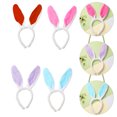 thumbnail image 3 of 5 Pcs Rabbit Ear Hairhoops Plush Hairhoops Bunny Ear Headwear(Random Color), 3 of 8