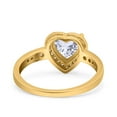 thumbnail image 3 of Yellow Tone, Simulated Cubic Zirconia Size-7 Heart Promise Ring Halo Heart Round 925 Sterling Silver, 3 of 7