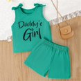 thumbnail image 2 of Darzheoy Girls Outfits 2 Piece Round Neck Sleeveless Tank Top And Shorts Solid Color Printed Loose Sets ,Size 3-7 Years, 2 of 5