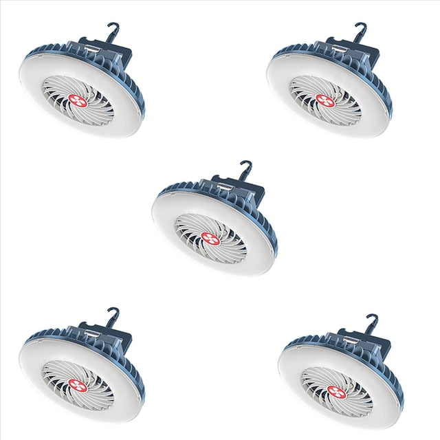 5X Ventilador PortáTil para Acampar con LED Ventilador con BateríA Recargable USB para Emergencia de Coche Tienda