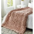 thumbnail image 2 of Posh Living Beliz 40"x60" Chunky Knitted Fabric Super Soft Throw in Blush Pink, 2 of 10