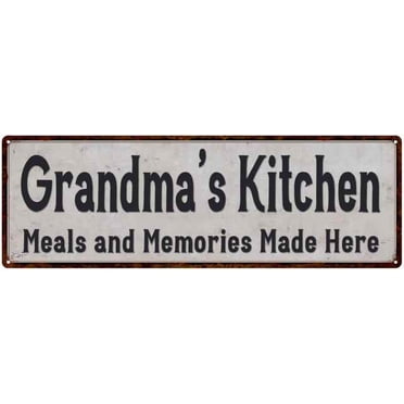 Plaque de recette de la cuisine de grand-mère Vintage Metal Sign Co.