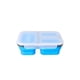 thumbnail image 1 of Advancent Fiambrera de silicona con 3 compartimentos, plegable, para viajes escolares, senderismo, alimentos, frutas, contenedor, reutilizable, lavable, Mostrada Azul Advancent HA065336-03, 1 of 6