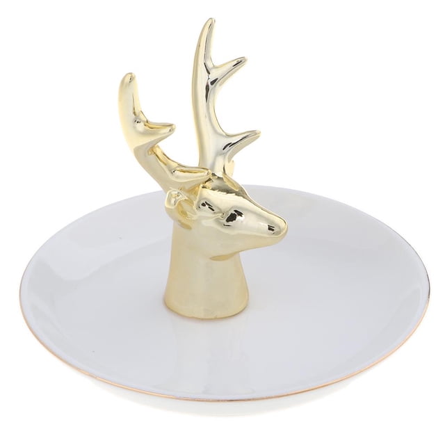 de Cerámica para de Joyería, Colr, , , Exhibición, Decoración Del Hogar, Cumpleaños, de Boda para á, Ami Alce ado Alce ado Sunnimix plato de joyería de cerámica