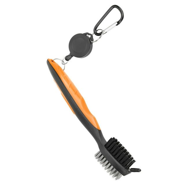 Golf Club Brush, Plastic PP Steel Cleaning Tool with Telescopic Lanyard and Hook, Ergonomic Design