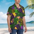 thumbnail image 5 of Haiem Mardi Gras7 Printed Hawaiian Shirt for Men - Men’s Casual Beach Summer Shirts - Stretch Fabric with Modern Fit-X-Large, 5 of 9