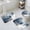 Blue, variant on Sage Green Ombre Bath Mat 3 Piece Bathroom Rug Set, Vintage Shabby Abstract Plaid Art Non Slip Bath Rug Contour Mat and Toilet Lid Cover, Absorbent Shower Mats Soft Bath Rugs and Mats Sets
