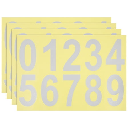 Supvox 4 Sheets Durable Bonding House Numbers Self Adhesive Silver PVC Low-light Conditions
