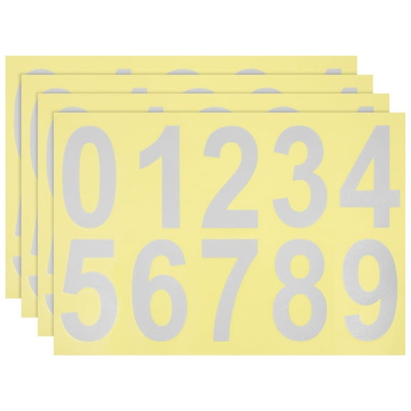 Supvox 4 Sheets Durable Bonding House Numbers Self Adhesive Silver PVC Low-light Conditions