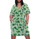 thumbnail image 1 of Vestido de playa holgado con bolsillo y patrón de camión de basura de reciclaje vestidos de hadas, 1 of 6