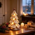 thumbnail image 2 of ARVOV Vintage Lighted Christmas Tree Figurine, Mini Tabletop Centerpiece, Glowing LED Lights, Festive Holiday Decor, Nostalgic Winter Pines Gift for Women,Men's, Indoor Home Keepsake, 2 of 7