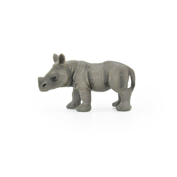Rhino Toy, Baby, Rhinoceros, Animal, Africa, Very Realistic Rubber Figure, Model, Educational, Animal, Hand Painted Figurines, 3" CH090 BB84