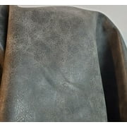 NAT Leathers | Gray Distressed 2 Tone Oily Faux Vegan Leather PU {Peta Approved Vegan} | 1 Yard 36 inch x 52 inch Cut by Yard Pleather 0.9 mm Vinyl Upholstery | Gray Crazy Horse Distress 36"X52"