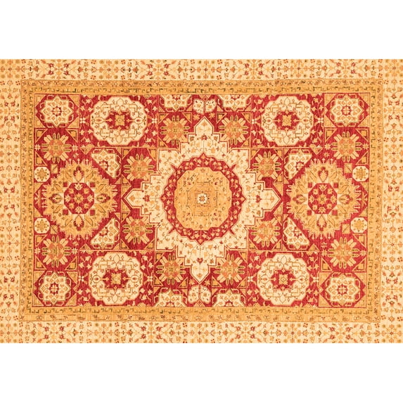 Ahgly Company Indoor Rectangle Abstract Orange Modern Area Rugs, 8' x 10'