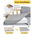 thumbnail image 5 of Grey Couch Cushion Covers, Stretch Seat Cushion Covers for Sectional Sofa, Modern Pure Gray Individual Sofa&nbsp;Slipcovers Furniture Protector with Elastic&Straps Small 1Pcs, 5 of 7