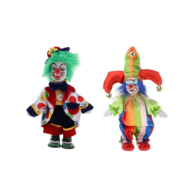 Figura De Muñeco Baoblaze 2 Piezas Rojo Verde Muñecos Payasos De Porcelana