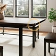 thumbnail image 5 of Honfach 5 Piece Dining Table Set for 4-8 People, 63" Large Extendable Kitchen Table Set with 2 Benches and 2 Square Stools, Dining Room Table with MDF Wood Board，Espresso, 5 of 8