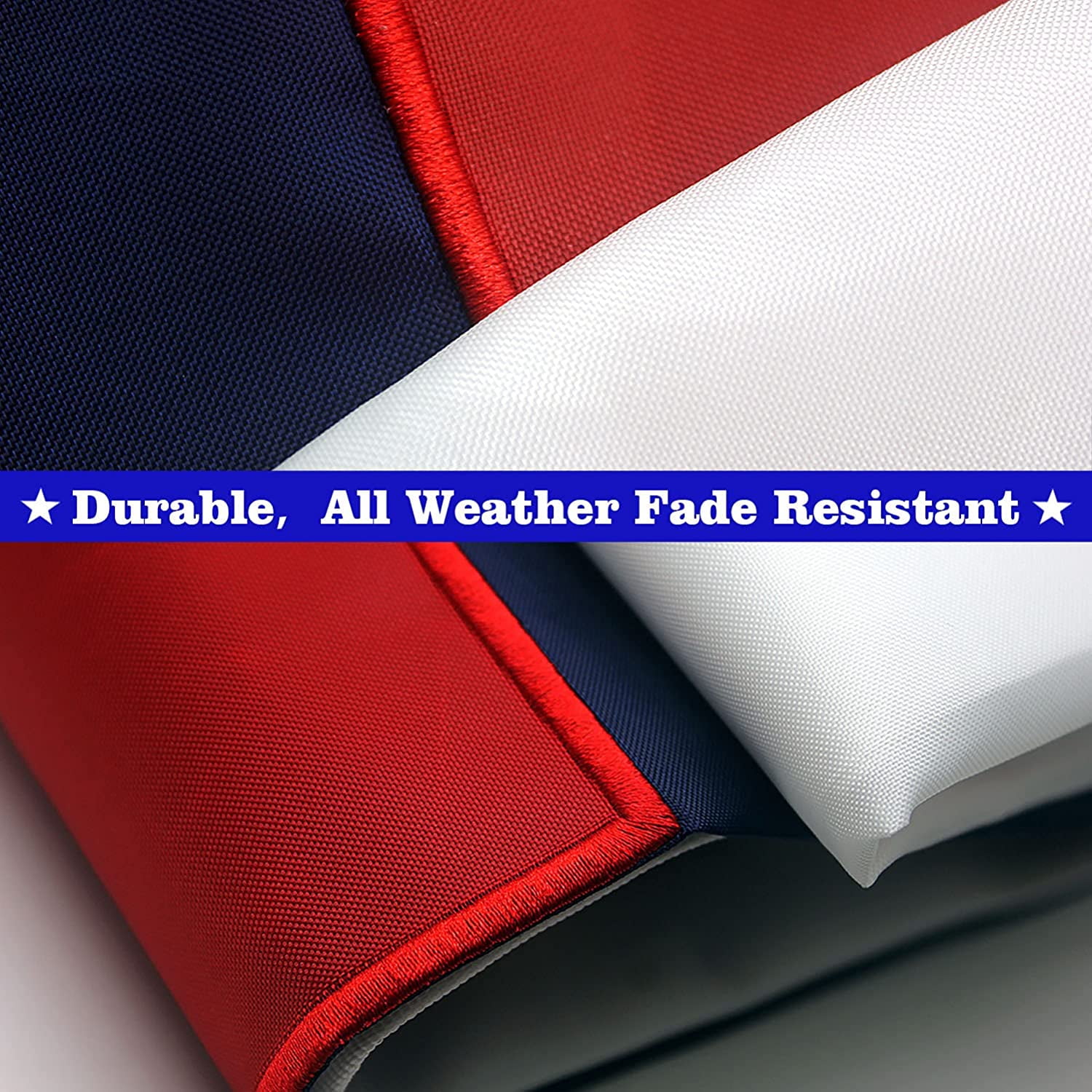 TOPFLAGS Christian Flag 3' by 5' foot Double Sided Embroidered 300D Oxford Nylon – Indoor/Outdoor, Brass Grommets, Durable for All Weather - Religious Flags 3x5 Feet (Sewn Cross)