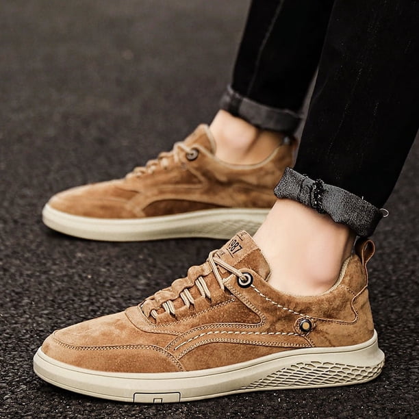 Zapatos de hombre populares de otoño, zapatos casuales de tendencia juvenil, zapatos de tabla coreanos para jóvenes, zapatos casuales de cuero de gran tamaño