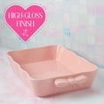 thumbnail image 5 of Paris Hilton Ceramic Stoneware Rectangular Lasagna Baker, 13 x 9 x 2.5 Inches, Oven Safe to 450°F, Dishwasher & Microwave Safe, Pink with Bow Handles, 5 of 7