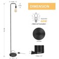 thumbnail image 2 of Minimalist Metal Industrial Standing Lamp with Marble Base, Black, 2 of 10