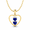 Gold, variant on Rose Gold Plated 2 Blue Heart Pendant Necklace Anniversary Gift For Mom' || Ali Baba Jewellery