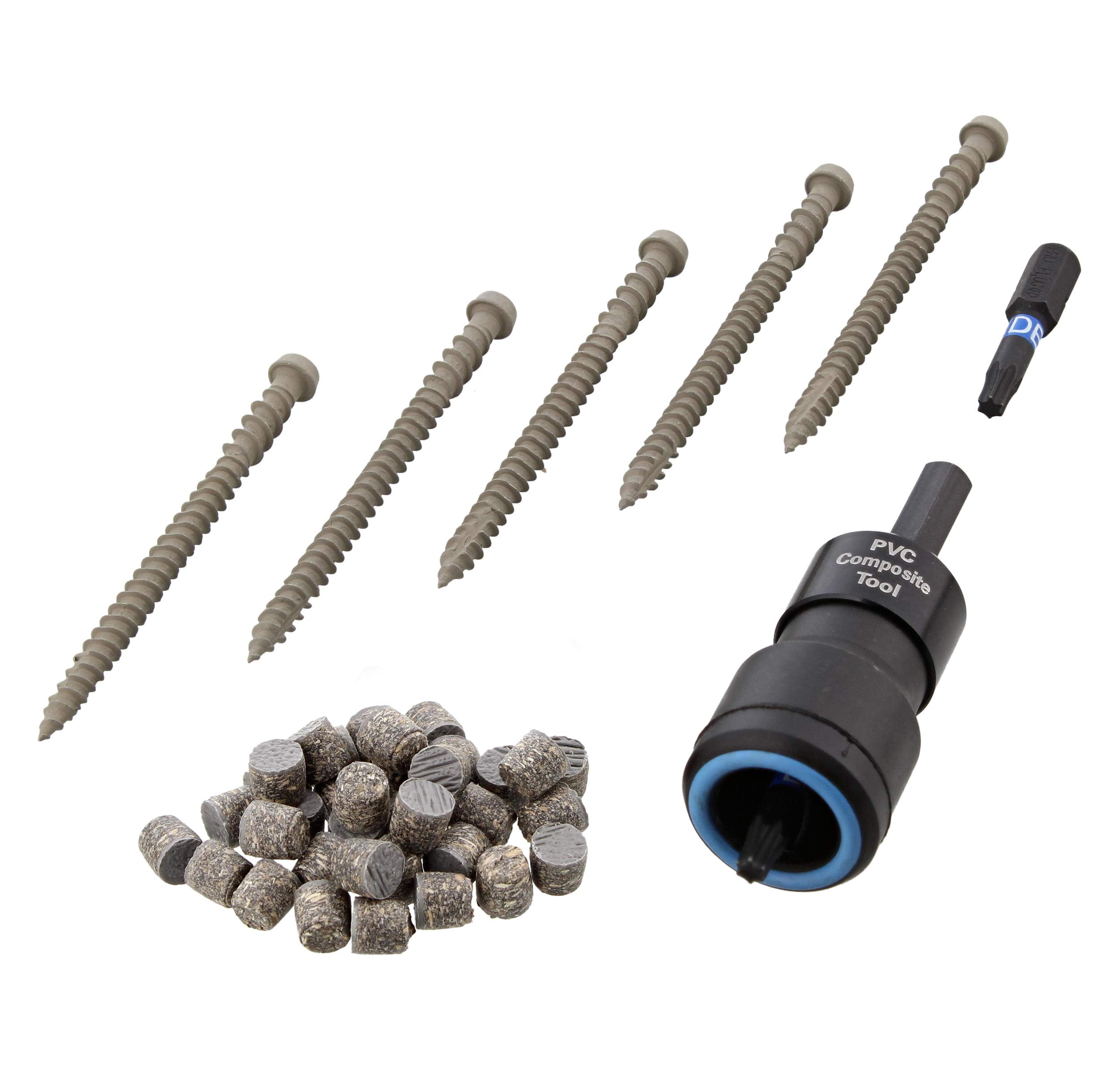 Pro Plug System Plugs and Epoxy Screws for Trex Pebble Grey Decking
