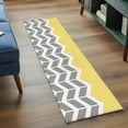 thumbnail image 3 of Yellow Grey Runner Rug for Hallway 2x6ft, Herringbone Abstract Non Slip Floor Mat Washable Low-Profile Indoor Carpet for Living Room, Bedroom, Dining Room, 3 of 9