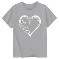 thumbnail image 3 of Ulitacool Valentine'S Day Girls Tee Shirt Crewneck Blouse Short Sleeve Heart Cartoon Graphic Relax Fitt Shirt Tops Classic Playsuit Grey 12-13 Years, 3 of 3