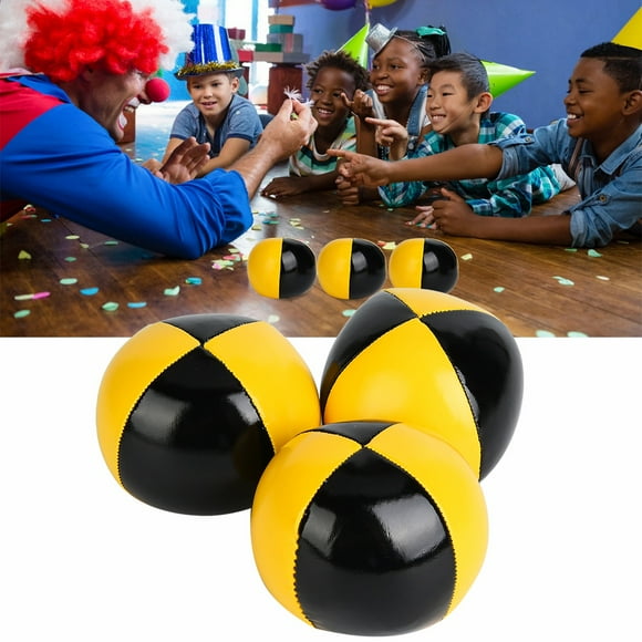 Jeu de Boules de Jonglerie Thud, Boules de Boules de Jonglerie Noir Jaune, PU + EPS pour l'Apprentissage Débutant