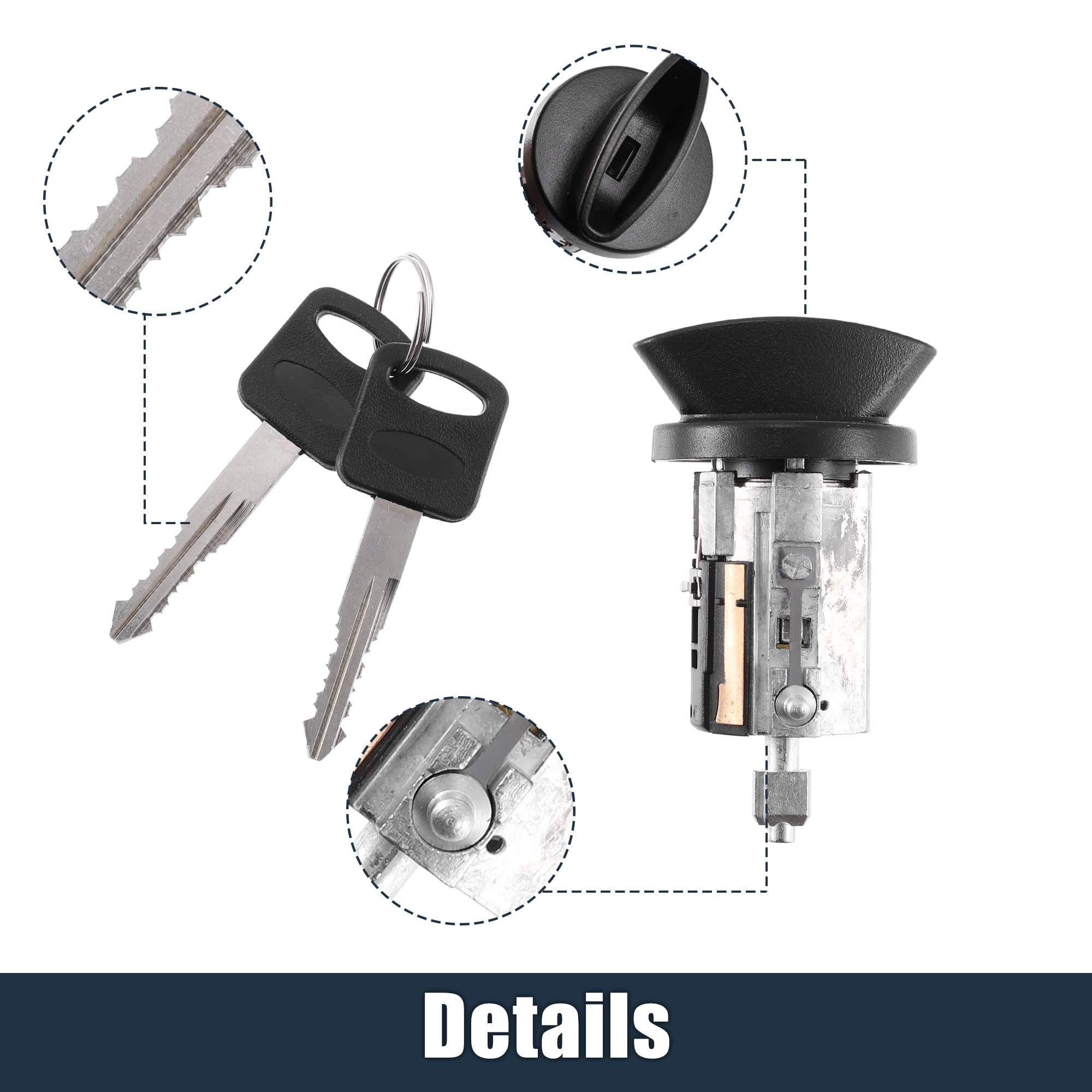 Unique Bargains Ignition Switch Lock Cylinder with Key Replace for Ford F-150 F-250