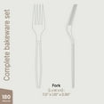 thumbnail image 2 of Bakken Disposable Cutlery Set 180 Pieces Forks, Heavy Duty Plastic Silverware, BPA-Free Food-Grade Materials, Heat-Resistant, Reusable Utensils for Parties, Catering, BBQs, and Everyday Use, Clear, 2 of 6